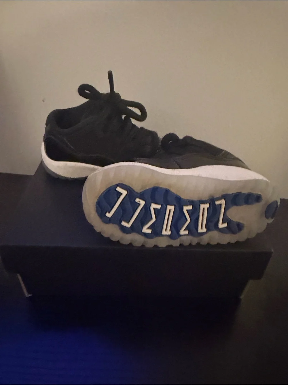 Jordan Kids Black Lace-Up Sneakers with White Soles